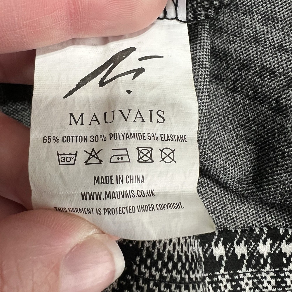 Mauvais 1/4 Zip Polo Shirt Black White‎ Glen Plaid Check Men's Size Small Golf - Picture 11 of 11